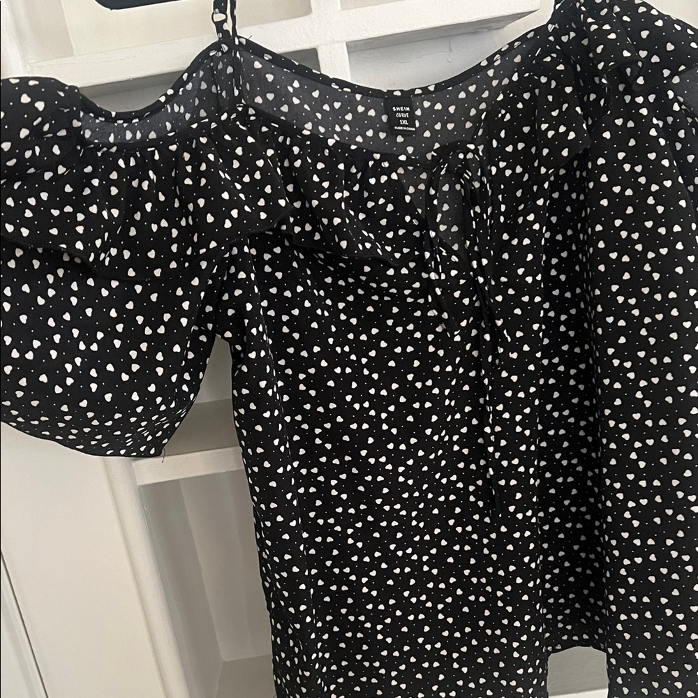 Black and White hearts Blouse